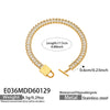 Wholesale Women's Geometric Stainless Steel Goldplated Zirconinlaid Chain Bracelet With Unique Lock Design
