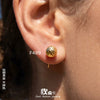 Wholesale Women's Geometric Stainless Steel Hammered Pattern 18K Gold Plated Earrings