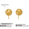 Wholesale Women's Geometric Stainless Steel Hammered Pattern 18K Gold Plated Earrings