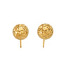 Wholesale Women's Geometric Stainless Steel Hammered Pattern 18K Gold Plated Earrings