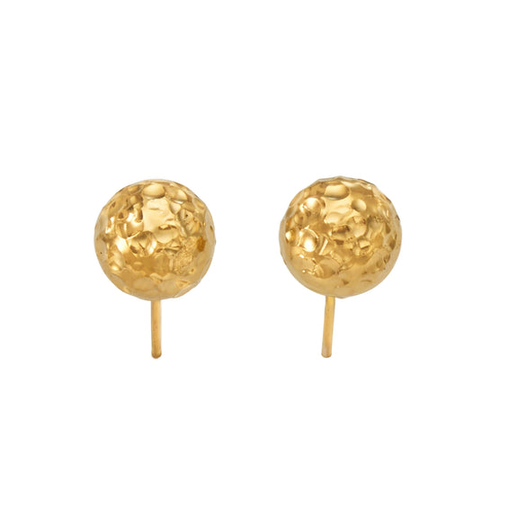 Wholesale Women's Geometric Stainless Steel Hammered Pattern 18K Gold Plated Earrings