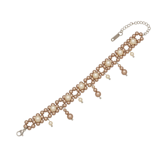Wholesale Women's Geometric Stainless Steel Handmade Beaded Bracelet With Gourd Pendant