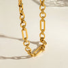 Wholesale Women's Geometric Stainless Steel Handmade Electroplated Chain Necklace