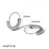 Wholesale Women's Geometric Stainless Steel Hoop Earrings With Pvd Furnace Vacuum Real Gold Plating