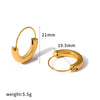 Wholesale Women's Geometric Stainless Steel Hoop Earrings With Pvd Furnace Vacuum Real Gold Plating