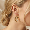 Wholesale Women's Geometric Stainless Steel Hoop Earrings With Vacuum Real Gold Plating In Pvd Furnace