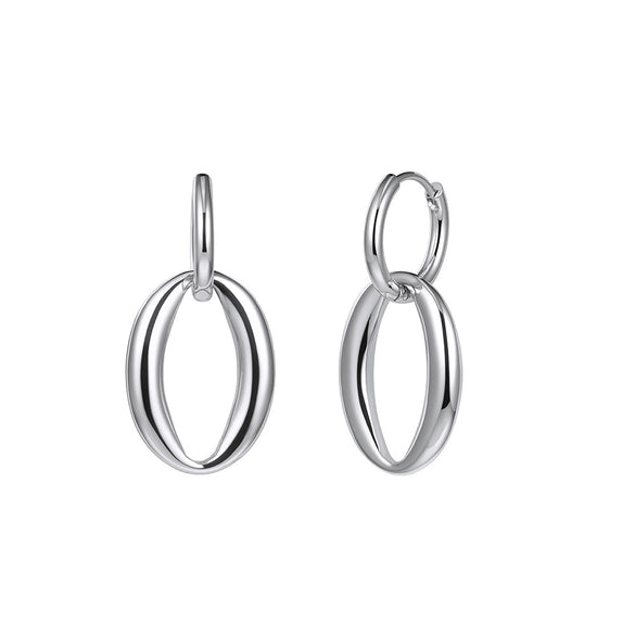 Wholesale Women's Geometric Stainless Steel Hoop Earrings With Vacuum Real Gold Plating In Pvd Furnace