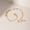 Wholesale Women's Geometric Stainless Steel Inlaid Purple Zircon Electroplated Bracelet Jewelry