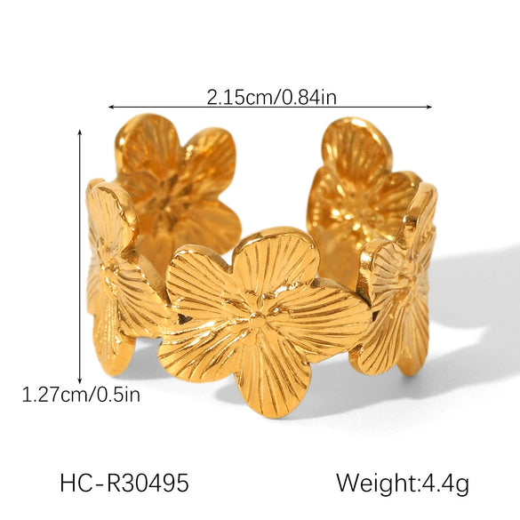 Wholesale Women's Geometric Stainless Steel Jewelry Electroplated Ring Earrings Bracelet Necklace