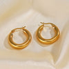 Wholesale Women's Geometric Stainless Steel Jewelry Electroplated Ring Earrings