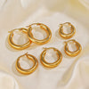 Wholesale Women's Geometric Stainless Steel Jewelry Electroplated Ring Earrings