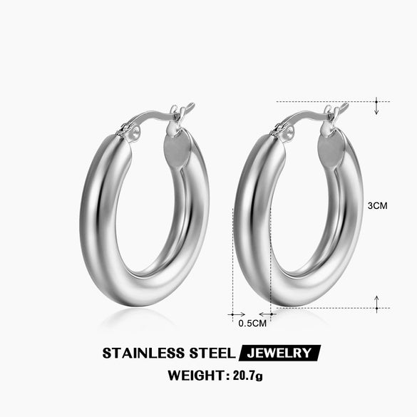 Wholesale Women's Geometric Stainless Steel Jewelry Electroplated Ring Earrings