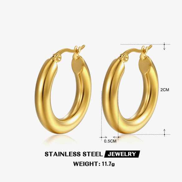 Wholesale Women's Geometric Stainless Steel Jewelry Electroplated Ring Earrings