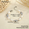 Wholesale Women's Geometric Stainless Steel 18K Electroplated Baroque Pearl Metal Beaded Bracelet