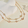 Wholesale Women's Geometric Stainless Steel 18K Electroplated Beaded Clavicle Chain Jewelry