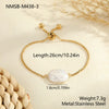 Wholesale Women's Geometric Stainless Steel 18K Electroplated Bracelet With Natural Freshwater Baroque Pearls