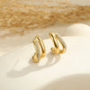 Wholesale Women's Geometric Stainless Steel 18K Electroplated Double Ring Diamond Earrings
