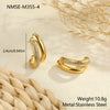Wholesale Women's Geometric Stainless Steel 18K Electroplated Double Ring Diamond Earrings