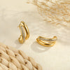 Wholesale Women's Geometric Stainless Steel 18K Electroplated Double Ring Diamond Earrings