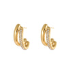 Wholesale Women's Geometric Stainless Steel 18K Electroplated Double Ring Diamond Earrings