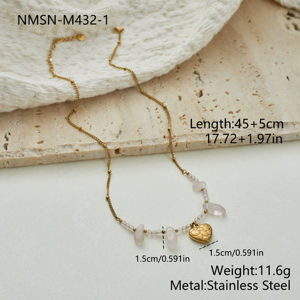 Wholesale Women's Geometric Stainless Steel 18K Electroplated Heart Necklace Fashion Jewelry