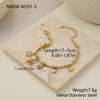 Wholesale Women's Geometric Stainless Steel 18K Electroplated Love Heart Star Beaded Bracelet Highend Jewelry