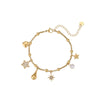 Wholesale Women's Geometric Stainless Steel 18K Electroplated Love Heart Star Beaded Bracelet Highend Jewelry