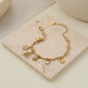 Wholesale Women's Geometric Stainless Steel 18K Electroplated Love Heart Star Beaded Bracelet Highend Jewelry