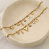 Wholesale Women's Geometric Stainless Steel 18K Electroplated Love Heart Star Beaded Bracelet Highend Jewelry