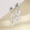 Wholesale Women's Geometric Stainless Steel 18K Electroplated Pearl Tassel Earrings Fashion Jewelry