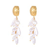 Wholesale Women's Geometric Stainless Steel 18K Electroplated Pearl Tassel Earrings Fashion Jewelry
