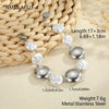 Wholesale Women's Geometric Stainless Steel 18K Electroplated Round Pendant Bracelet In Light Luxury Style