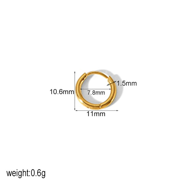 Wholesale Women's Geometric Stainless Steel 18K Gold Color Electroplated Earrings