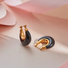 Wholesale Women's Geometric Stainless Steel 18K Gold Electroplated Acrylic Resin Earrings