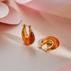 Wholesale Women's Geometric Stainless Steel 18K Gold Electroplated Acrylic Resin Earrings