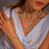 Wholesale Women's Geometric Stainless Steel 18K Gold Electroplated Beaded Necklace With Multilayered Wear