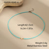 Wholesale Women's Geometric Stainless Steel 18K Gold Electroplated Beaded Necklace