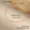 Wholesale Women's Geometric Stainless Steel 18K Gold Electroplated Beaded Necklace