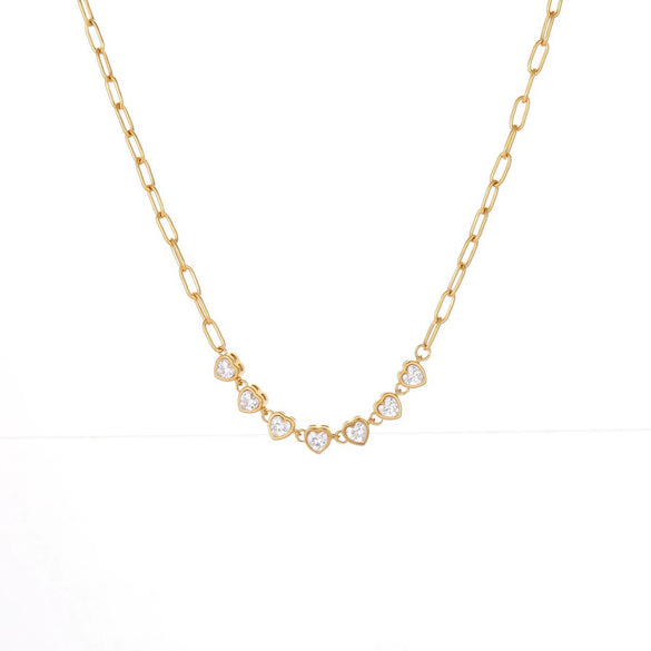 Wholesale Women's Geometric Stainless Steel 18K Gold Electroplated Clavicle Chain Bracelet Necklace