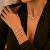 Wholesale Women's Geometric Stainless Steel 18K Gold Electroplated Clavicle Chain Bracelet Necklace