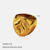 Wholesale Women's Geometric Stainless Steel 18K Gold Electroplated Doublelayer Cross Ring Jewelry