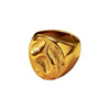 Wholesale Women's Geometric Stainless Steel 18K Gold Electroplated Doublelayer Cross Ring Jewelry