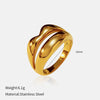 Wholesale Women's Geometric Stainless Steel 18K Gold Electroplated Doublelayer Cross Ring Jewelry