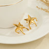 Wholesale Women's Geometric Stainless Steel 18K Gold Electroplated Earrings Jewelry