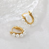 Wholesale Women's Geometric Stainless Steel 18K Gold Electroplated Earrings