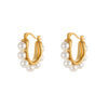 Wholesale Women's Geometric Stainless Steel 18K Gold Electroplated Earrings