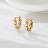 Wholesale Women's Geometric Stainless Steel 18K Gold Electroplated Earrings