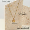Wholesale Women's Geometric Stainless Steel 18K Gold Electroplated Eightpointed Star Round Pendant Necklace