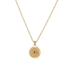 Wholesale Women's Geometric Stainless Steel 18K Gold Electroplated Eightpointed Star Round Pendant Necklace