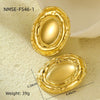 Wholesale Women's Geometric Stainless Steel 18K Gold Electroplated Hammered Texture Earrings